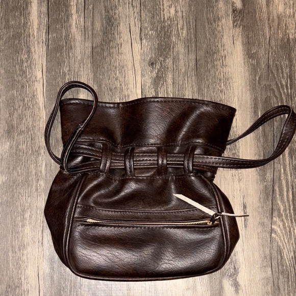 Vintage 70s - Brown Leather Handbag Super Unique Piece - Excellent Condition